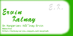 ervin kalnay business card